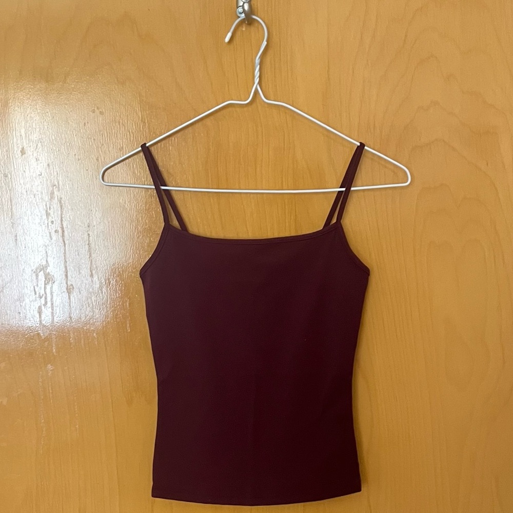 Garage Burgundy Sleek Scoop Cami Tank